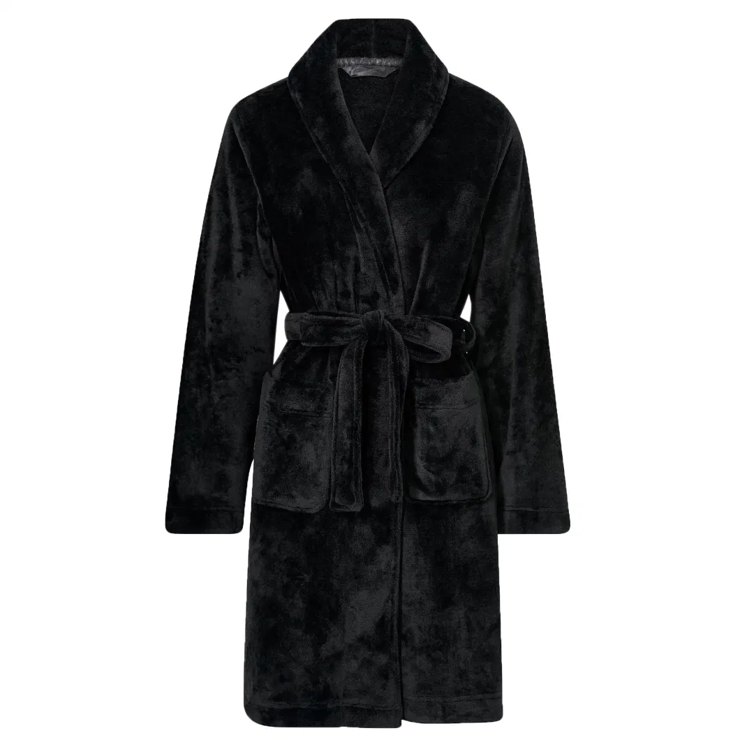 Customized Plain Plush Supersoft Women&prime;s Flannel Robe Manufacturer